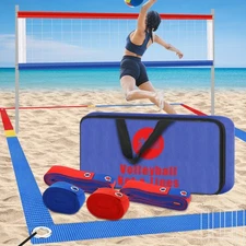 13 Pcs Beach Volleyball Net & Volleyball Lines for Sand Set 26. 3' x 52. 6' O...