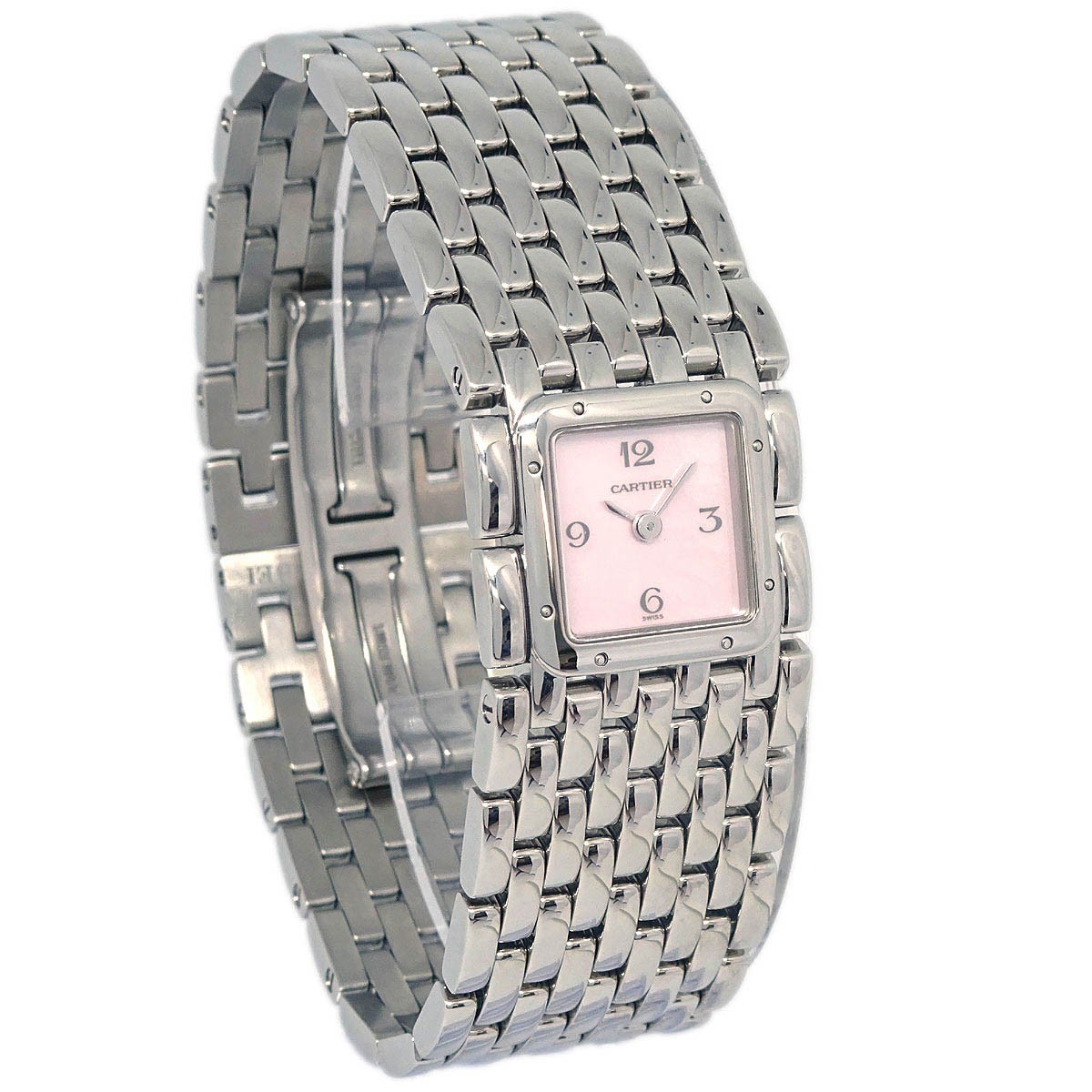Cartier Panthere Ruban Quartz Watch Stainless Steel And Mother Of Pearl Watch (Pre-Owned)