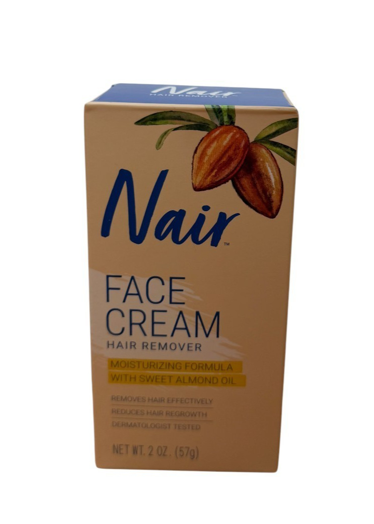 Nair Hair Remover Moisturizing Face Cream Sweet Almond Oil 2oz Face Hair Remove