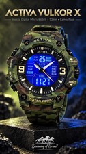 NEW Activa Vulkor X Invicta Digital Men's Watch 53mm. Camo Green (ACW8049MC-001)