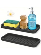 Silicone Kitchen Bathroom Sink Tray Room Organizer Sponge Holder Caddy Organizer