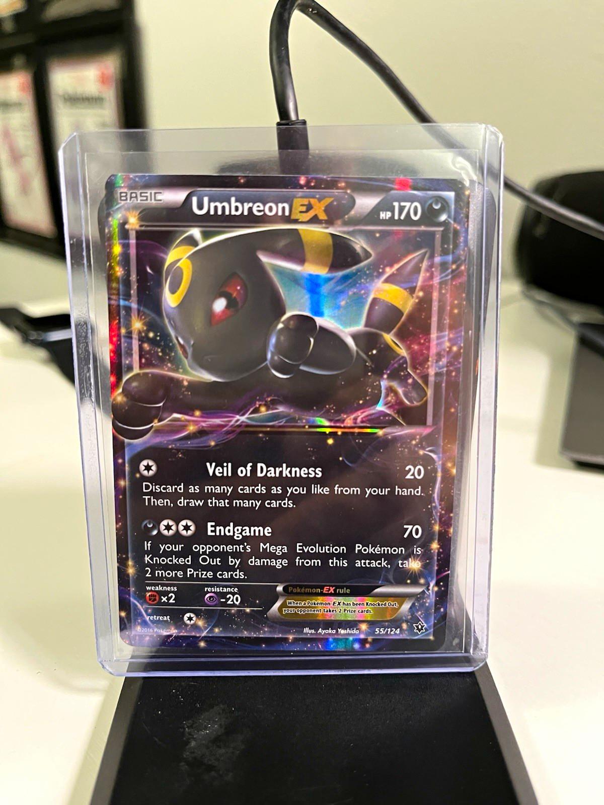 Pokemon TCG Umbreon EX Holo Ultra Rare Fates Collide 55/124 EN 170 HP 2016
