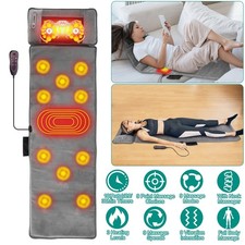 Electric Heated Massage Mat Full Body Back Heat Vibration Massage Pad Cushion