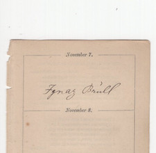 Ignaz Bruell Signed Page Autographed / Austrian Composer & Pianist