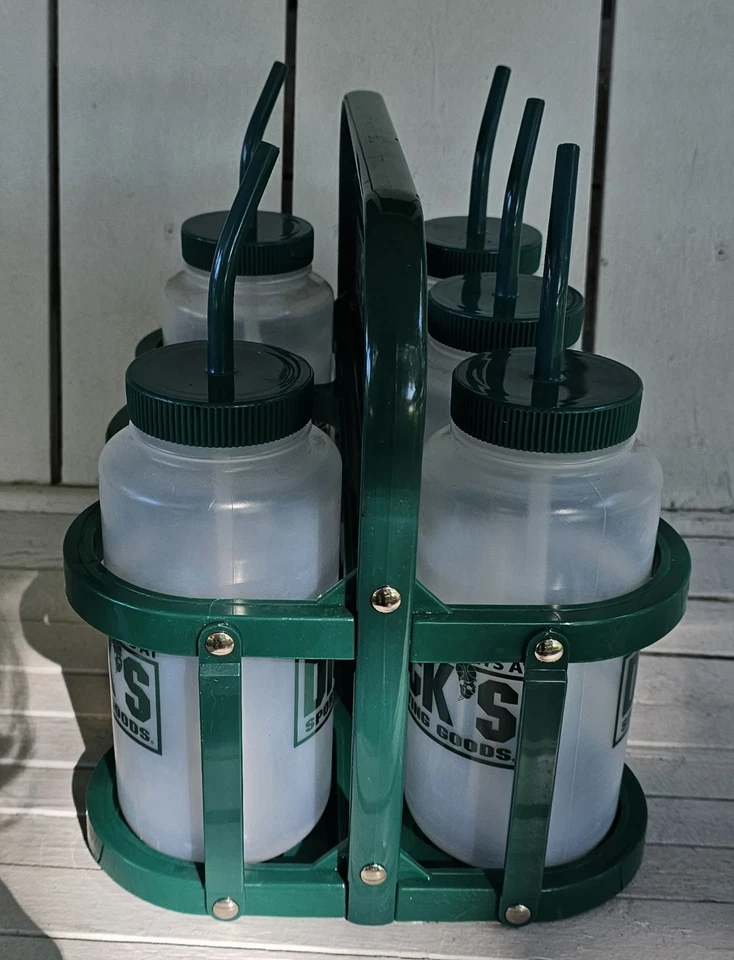 Dicks Sporting Goods Water Bottles 35oz Ea Set Of 5 With Folding Carrier Holds 6 - Image 4 of 4