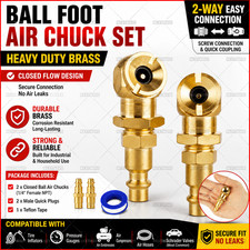 2pcs Closed Air Chuck 14 Fnpt Portable Closed Flow Tire Chuck Inflator Nozzle