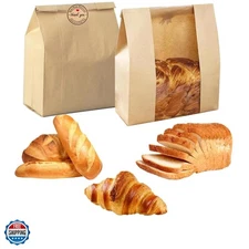 Large Paper Bread Bags for Homemade Sourdough-Bread Packaging Bag for Gifting...