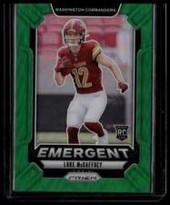 2024 Panini Prizm #14 Luke McCaffrey Emergent Green Prizm