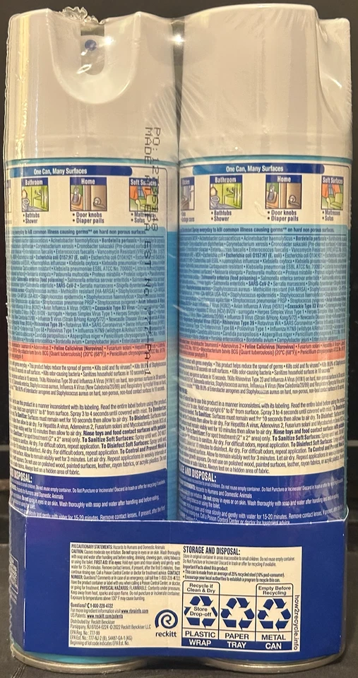 Lysol Disinfectant Spray, & Antibacterial Spray, Crisp Linen 19 Oz Value 2 Pack - Image 2 of 2