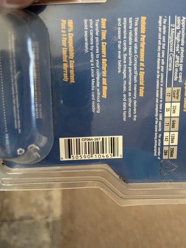 Compact Flash Card 64mb Lexar New - Picture 6 of 8