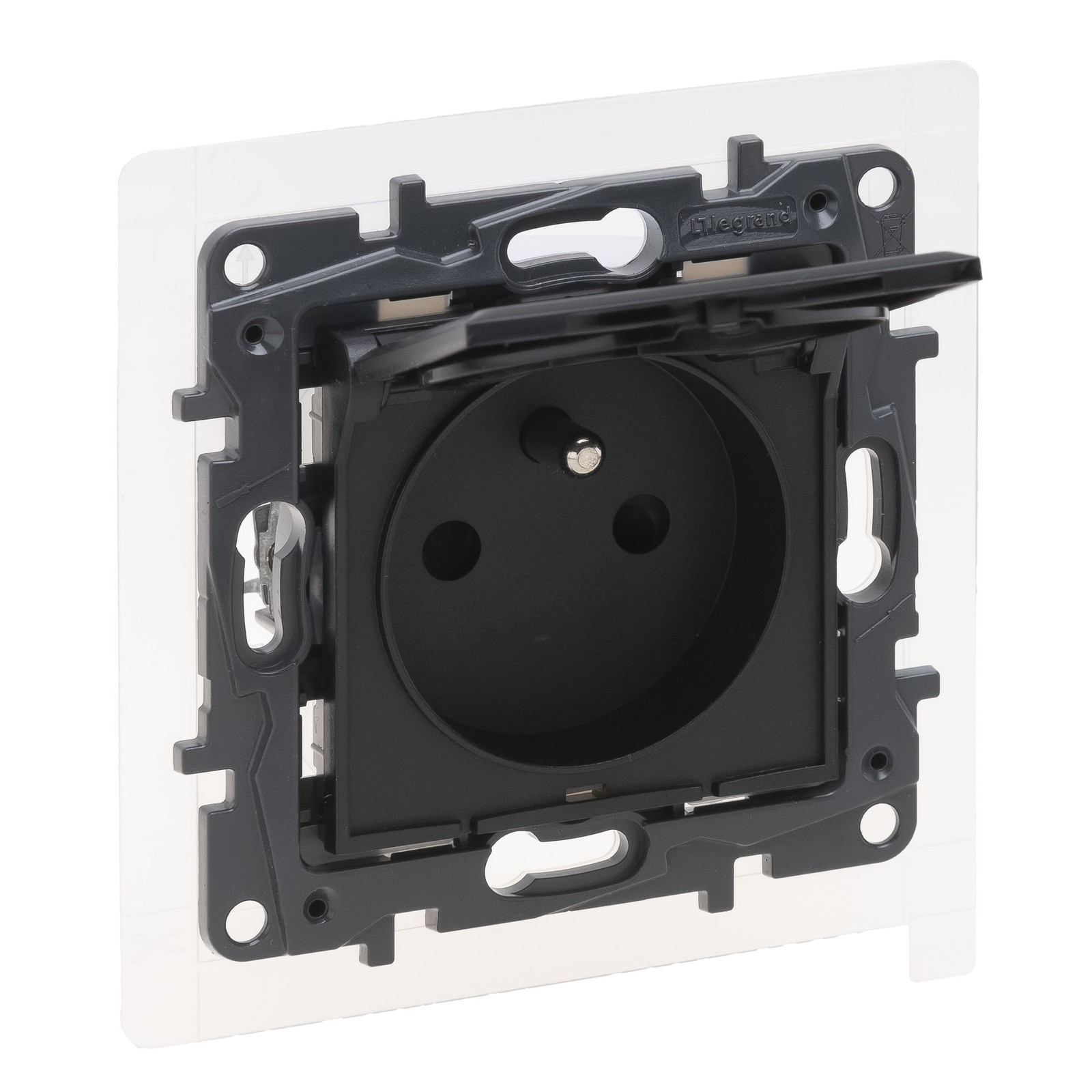 MODULE BLACK SOCKET 1X Z/U WITH COVERS WITH NILOE STEP 863536
