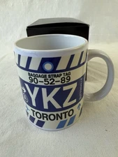 YKZ TORONTO INTERNATIONAL AIRPORT LUGGAGE STRAP TAG COFFEE MUG CUP NEW!