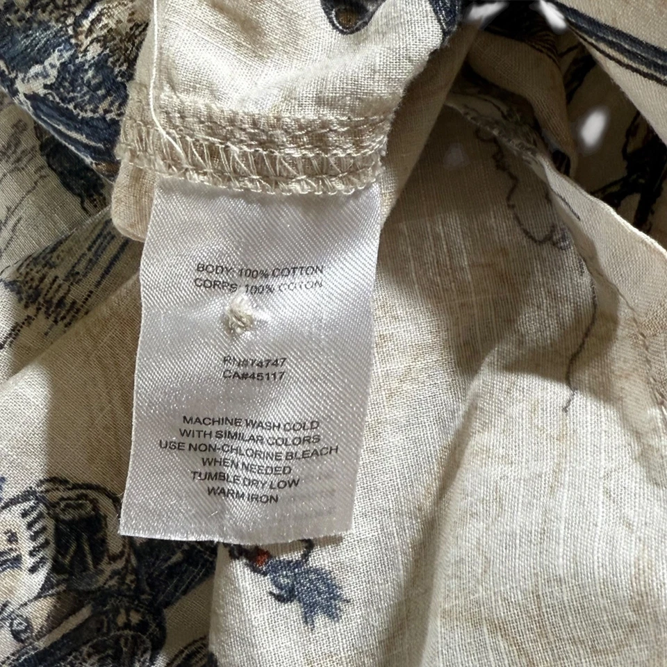 Red Head Men Short Sleeve Button Up All Over Print Fishing Size 2XL - Image 4 of 4