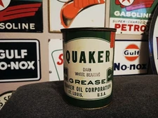 Quaker Wheel Bearing 1lb Grease Advertising Oil Can FULL