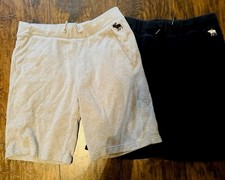 Abercrombie Kids 2 Pair Navy Blue  Gray Active Sweatpant Shorts Boys Size 13/14