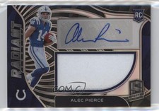 2022 Panini Spectra Radiant Rookie Signatures 52/99 Alec Pierce Patch Auto 3hd