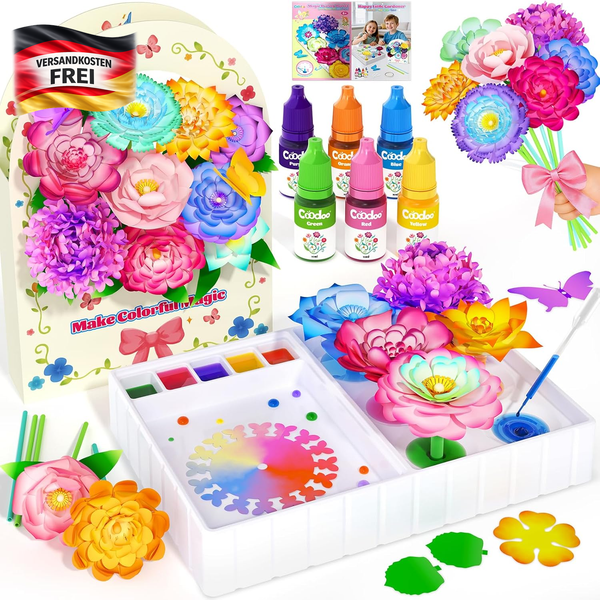 DIY Kreativ Blumen Bastelset Kinder Magisches FäRben Floristik Basteln Set | MäD-image