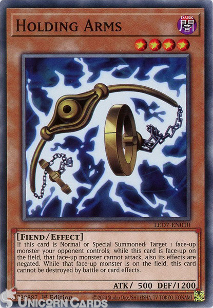 LED7-EN010 Holding Arms Common 1st Edition Mint YuGiOh Card