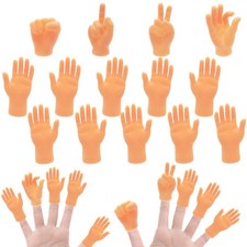 14 Pcs Tiny Finger Hands,Premium Rubber Mini Small, Flesh