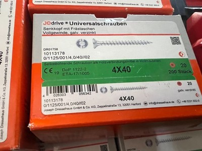 Dresselhaus JD Plus Universalschrauben 4x40mm  200Stück  / Aktion H1Pal13,,
