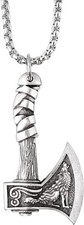 Viking Necklace for Men, Stainless Steel Mjolnir Pendant