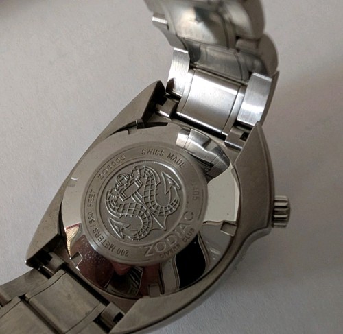 ZODIAC OCEANAIRE WATCH ZO8003 AUTOMATIC SWISS MADE 45mm RARE YELLOW DIAL - Bild 7 von 8