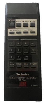 TECHNICS EUR64795 CD Player Remote Control SL-P102 TESTED CLEAN