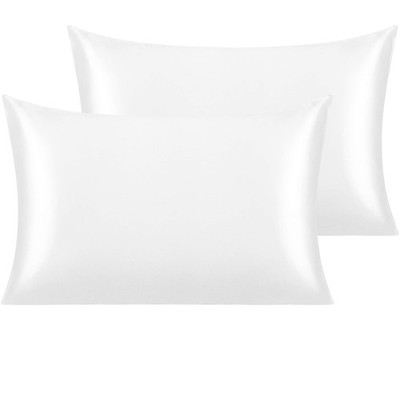 NTBAY Seidensatin Kissenbezüge - Standard/Queen (50x75 cm), weiß 