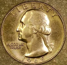 🔥 BRILLIANTLY UNCIRCULATED 1969 WASHINGTON QUARTER DDO, DDR VARIETY