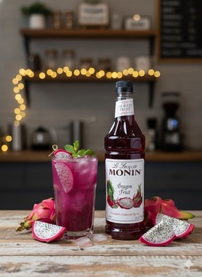 BIGGBY COFFEE MONIN PREMIUM GOURMET DRAGON FRUIT SYRUP 1 LITER FRESH BRAND NEW