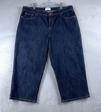 Lane Bryant Capri Jeans Womens Size 18 High Rise Dark Wash Denim Blue