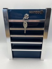 Matco Tools Mini Blue Tool Box Coin Piggy Bank 2 Keys Rare Collectible Promo