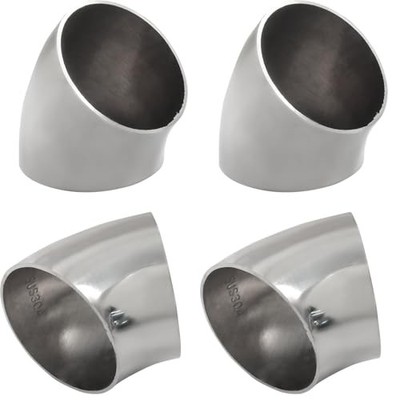 Murtenze 4 Pack OD 45 Degree Stainless Steel Bend Tube Exhaust Elbow 2 Inch