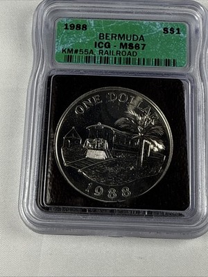 BERMUDA 1 Dollar 1988 - Copper/Nickel - Elizabeth II - Railroad