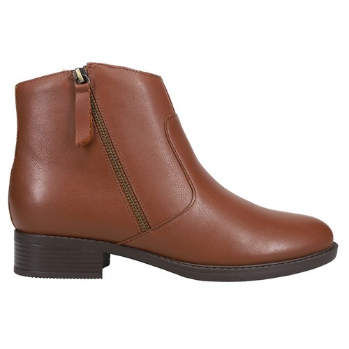 Easy Spirit Lacy Round Toe Zippered Booties Womens Brown Casual Boots E-LACY-212