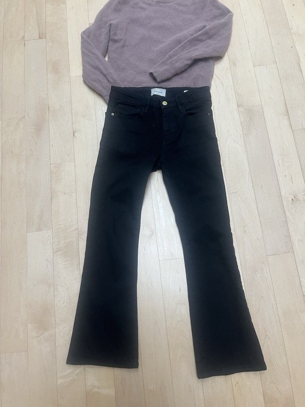 Frame Le Crop Mini Boot Cut Black Flares Jeans-26
