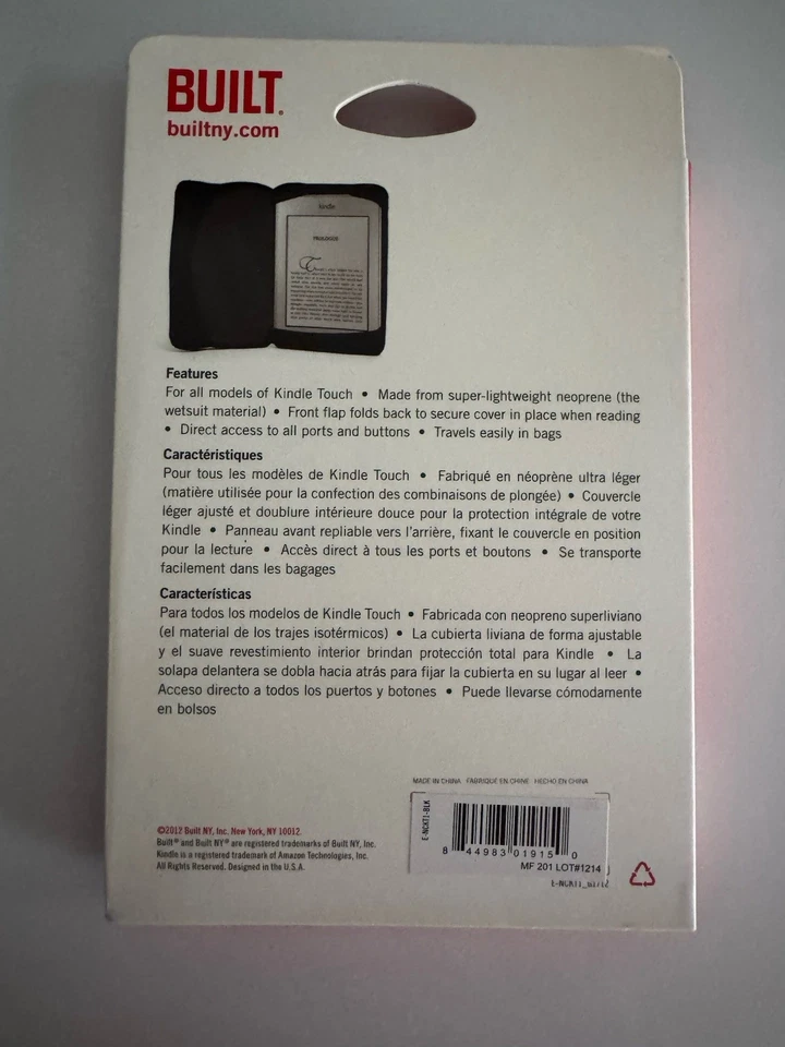 New BUILT Black Neoprene Stretch Cover For All Models Of Kindle Touch - Image 2 of 2