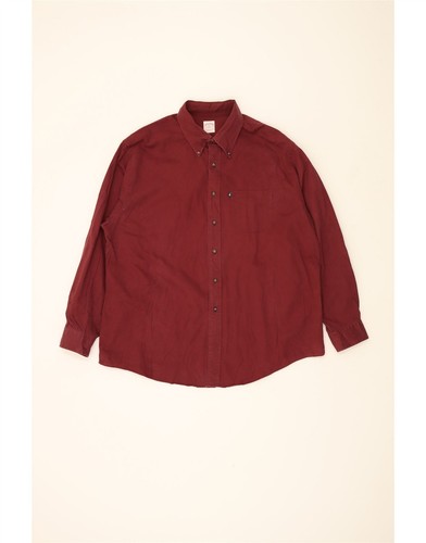 BROOKS BROTHERS Mens Shirt XL Burgundy Cotton DJ60