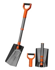  38.4" Folding Snow Shovel for Car, Extendable Snow Shovel with Thickened Gray