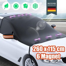 Frontscheibenabdeckung Winter, Windschutzscheibenabdeckung Auto 6 Magnet Schwarz