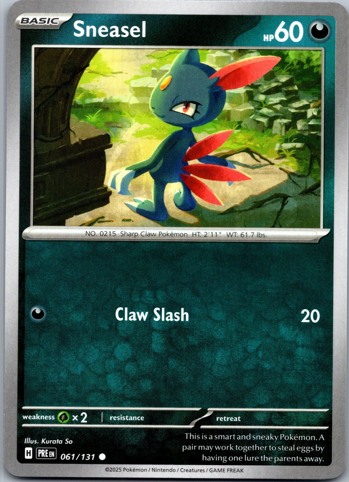Sneasel Normal SV: Prismatic Evolutions 061/131 NM
