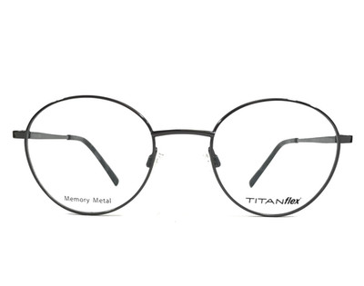 Titanflex Eyeglasses Frames M1010 DGN Dark Gunmetal Round Wire Rim 49-21-145
