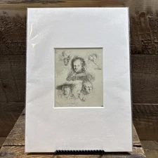 Studies of the Heads of Saskia & Others 1636 Rembrandt Print