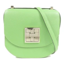 HERMES PHW Mosaique Mini Shoulder Bag Epsom Leather Vert Criquet Green