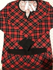 Victoria’s Secret Thermal Pajama Set Red Holiday Plaid Henley Legging XS Short