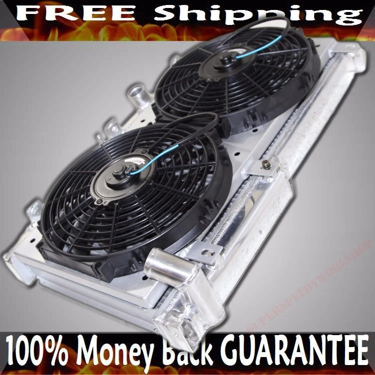 Radiador + 12" ventiladores + cubierta compatible con 93-95 Mazda RX-7 RX7 Touring / R2 / Base MANUAL Foto 2 de 4