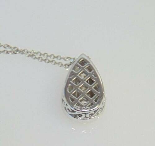 1 Ct Round Cut Simulated Diamond Three Stone Pendent 14k White Gold Plated - Picture 2 of 5