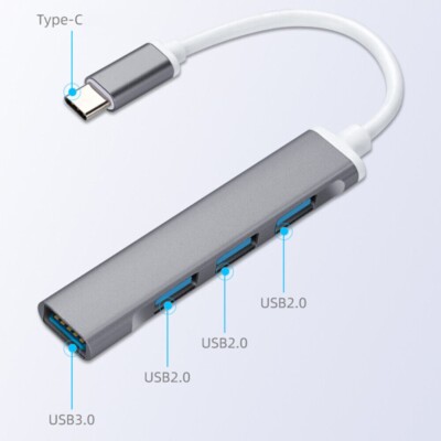 USB-C Type C to USB 3.0 4 Port Hub Splitter For PC Mac Phone MacBook Pro iPad