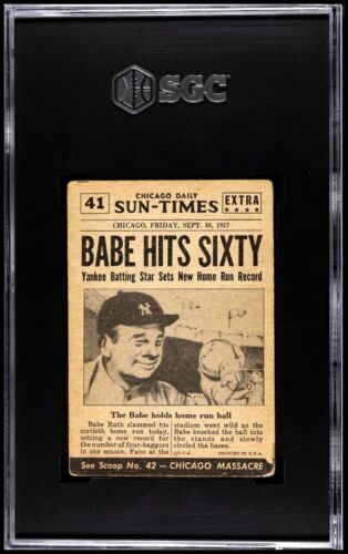 BABE RUTH 1954 Topps Scoop #41 HOF Yankees SGC 3 - Picture 2 of 2