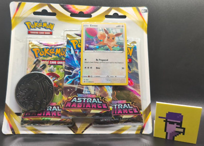 Pokemon Astral Radiance 3 Pack Blister Booster NEU und OVP zufällige Promokarte